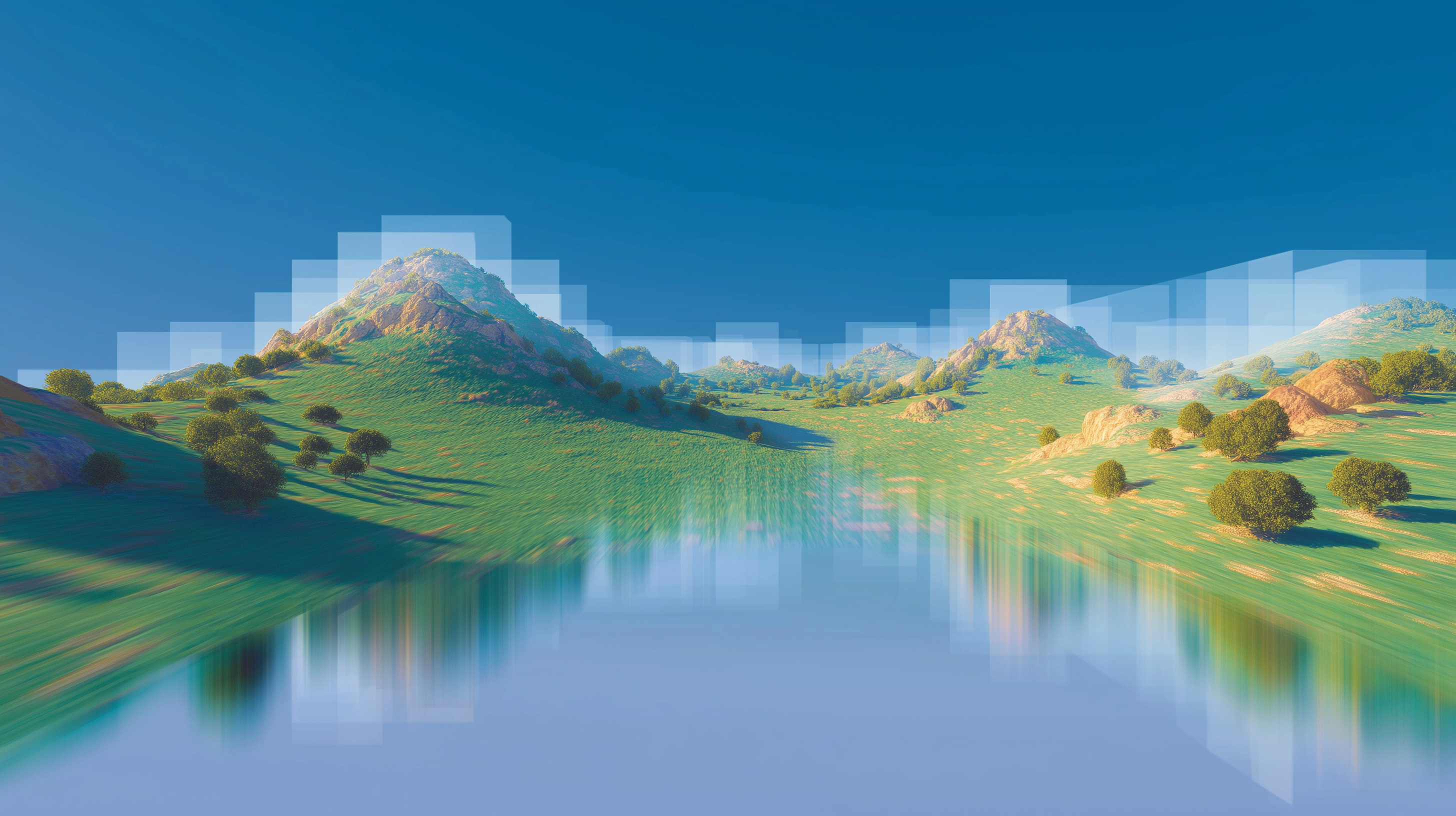 Berglandschap achtergrond afbeelding voor LeMore Media hero sectie